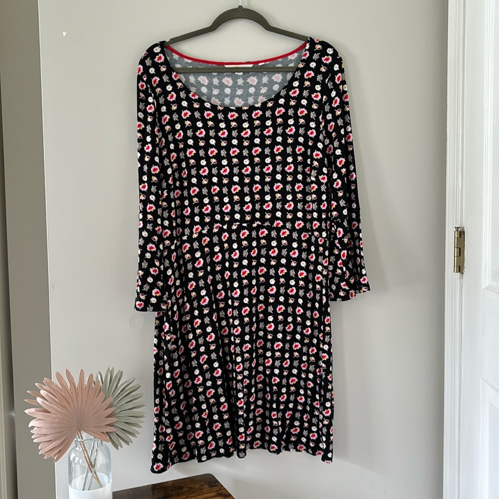 Boden Black and Pink Floral Dress